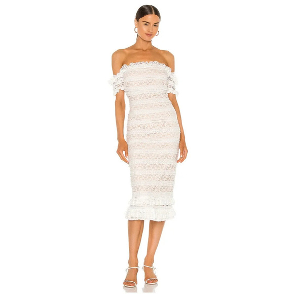 Likely Milaro Off the Shoulder Dress Ivory Size 8 - Picture 1 of 6